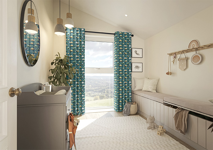 Roadtrip, Teal Blue - Made to Measure Curtains - Image 7